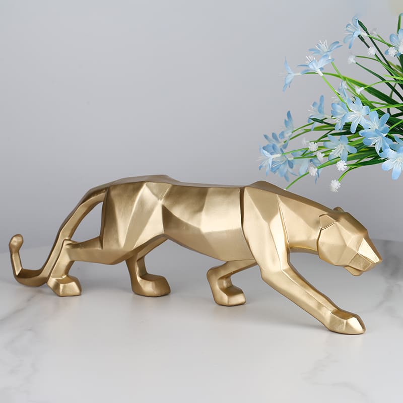 Estátua de Leopardo em Resina para Decoração de Mesa