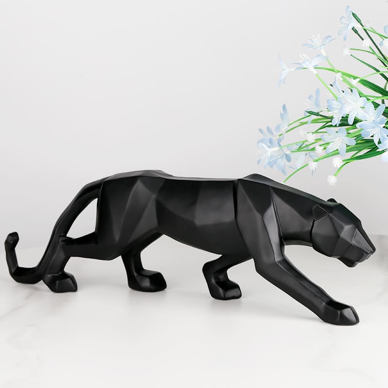 Estátua de Leopardo em Resina para Decoração de Mesa