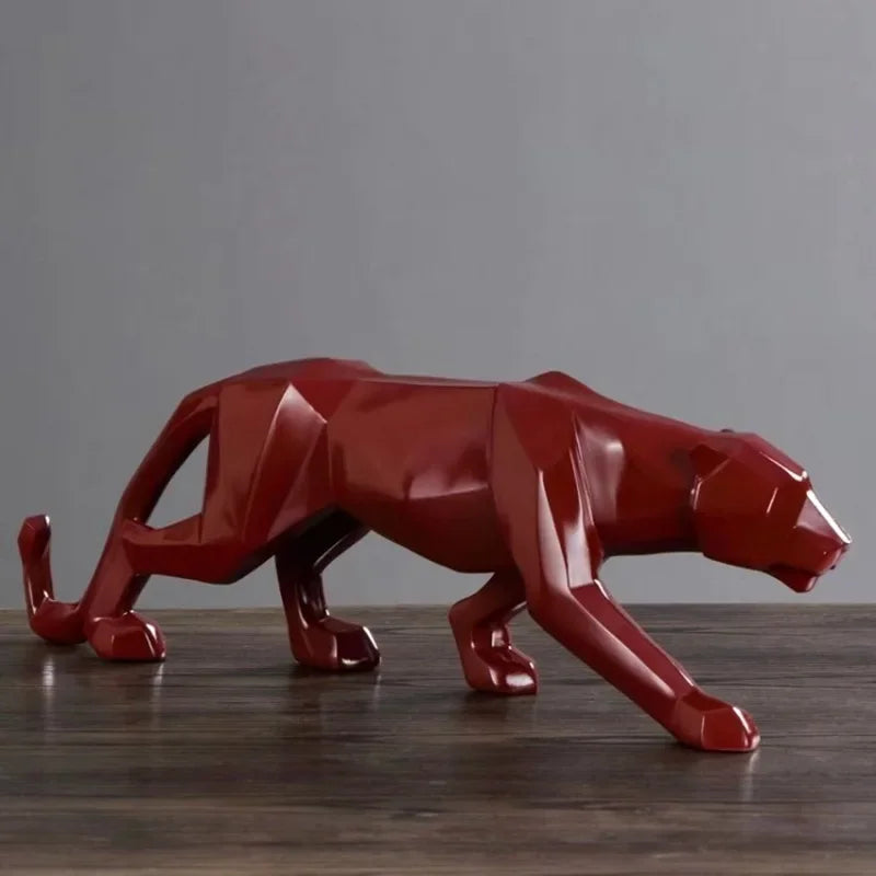 Estátua de Leopardo em Resina para Decoração de Mesa