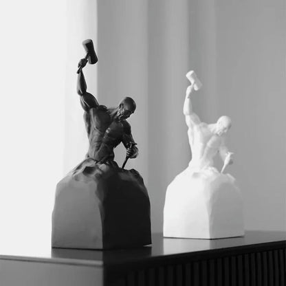 Estátua de Resina de Homem Esculpindo para Decoração de Sala