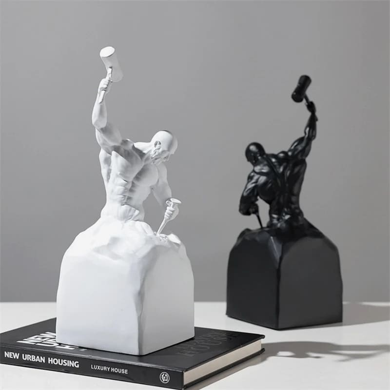 Estátua de Resina de Homem Esculpindo para Decoração de Sala