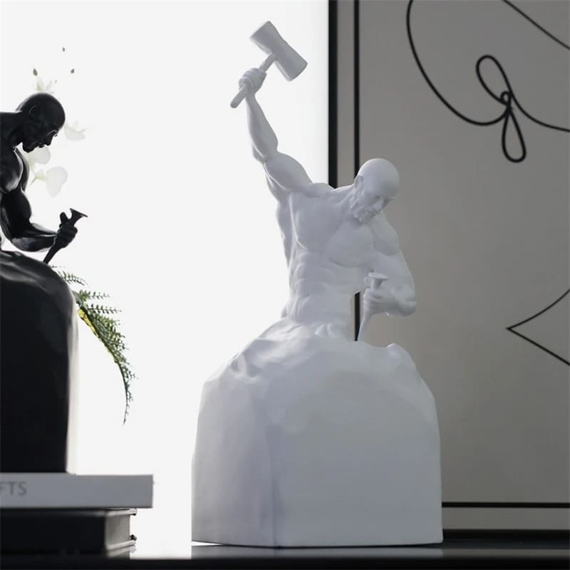Estátua de Resina de Homem Esculpindo para Decoração de Sala