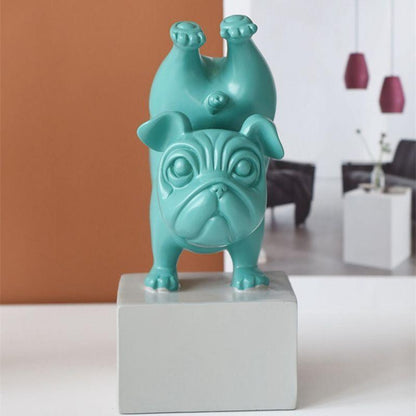 Estatueta Bulldog Zen Decorativa para Casa - Adorno de Cerámica de Bulldog