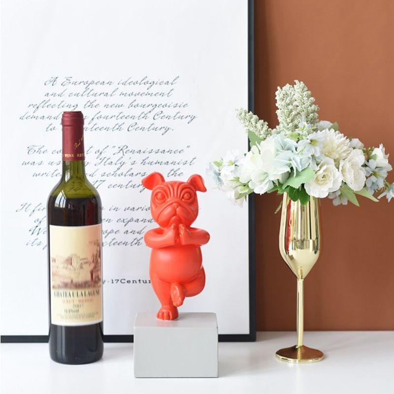 Estatueta Bulldog Zen Decorativa para Casa - Adorno de Cerámica de Bulldog