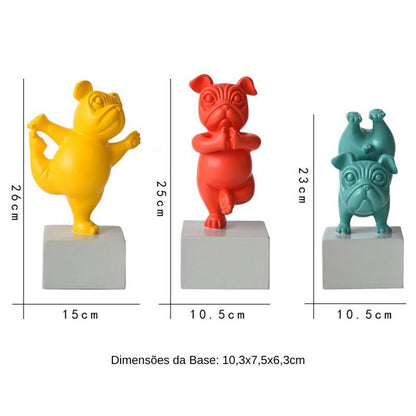 Estatueta Bulldog Zen Decorativa para Casa - Adorno de Cerámica de Bulldog