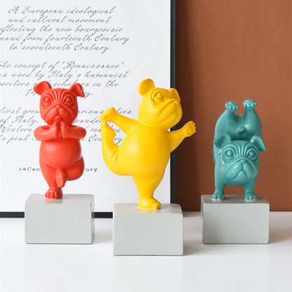 Estatueta Bulldog Zen Decorativa para Casa - Adorno de Cerámica de Bulldog