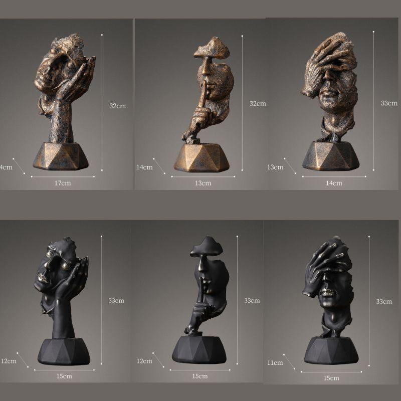 Estatueta Decorativa de Faces Urbanas - Arte Moderna para Interiores