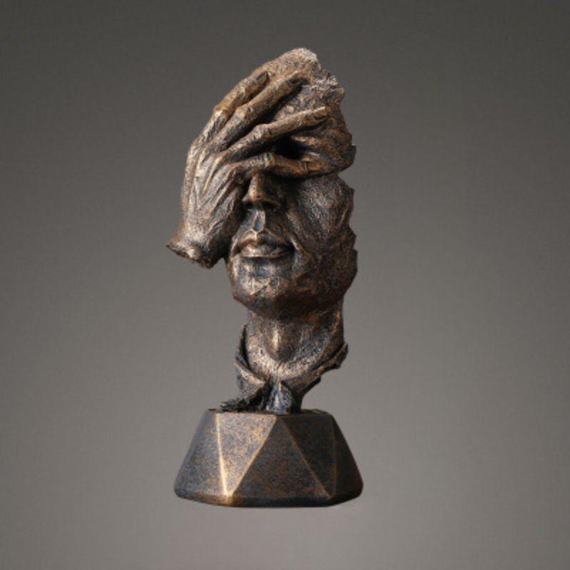 Estatueta Decorativa de Faces Urbanas - Arte Moderna para Interiores