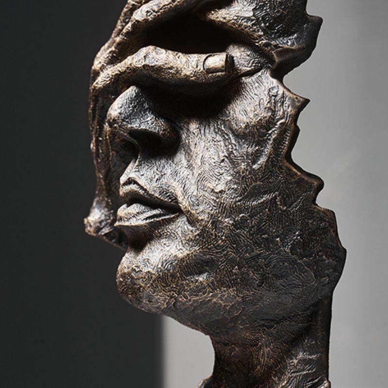Estatueta Decorativa de Faces Urbanas - Arte Moderna para Interiores