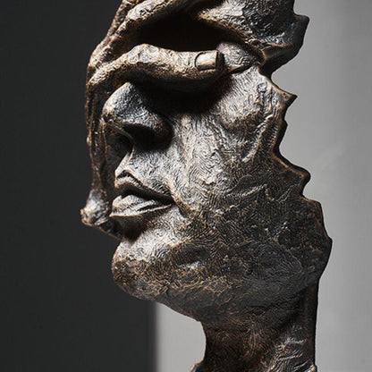 Estatueta Decorativa de Faces Urbanas - Arte Moderna para Interiores