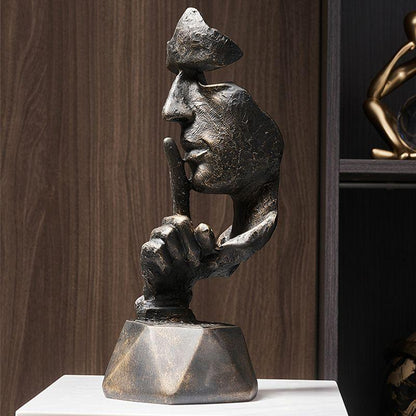 Estatueta Decorativa de Faces Urbanas - Arte Moderna para Interiores