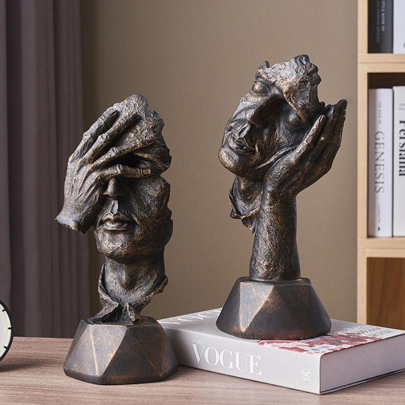 Estatueta Decorativa de Faces Urbanas - Arte Moderna para Interiores