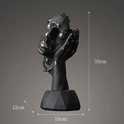 Estatueta Decorativa de Faces Urbanas - Arte Moderna para Interiores