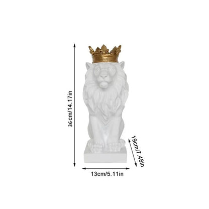 Estatueta Decorativa de Leão Imperador para Decoração de Ambientes