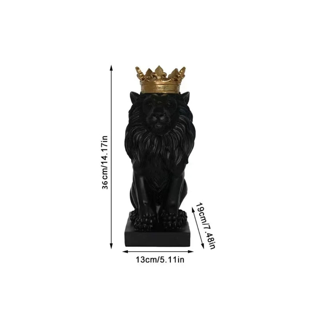 Estatueta Decorativa de Leão Imperador para Decoração de Ambientes