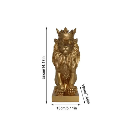 Estatueta Decorativa de Leão Imperador para Decoração de Ambientes