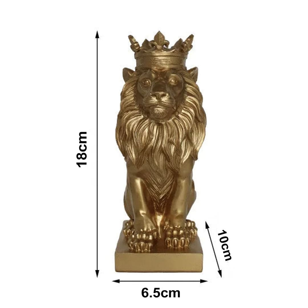 Estatueta Decorativa de Leão Imperador para Decoração de Ambientes