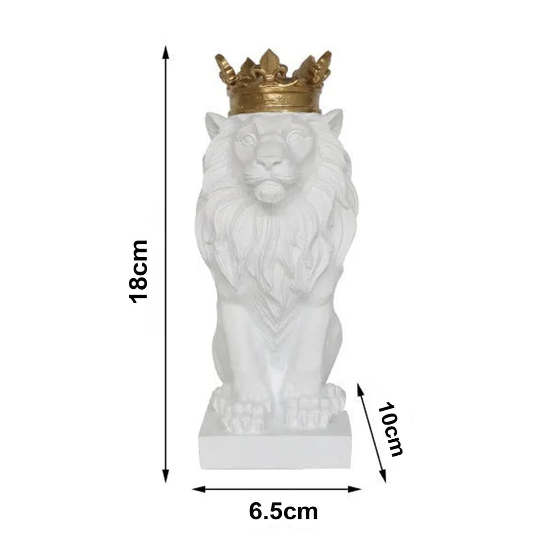 Estatueta Decorativa de Leão Imperador para Decoração de Ambientes