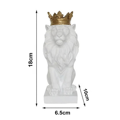 Estatueta Decorativa de Leão Imperador para Decoração de Ambientes