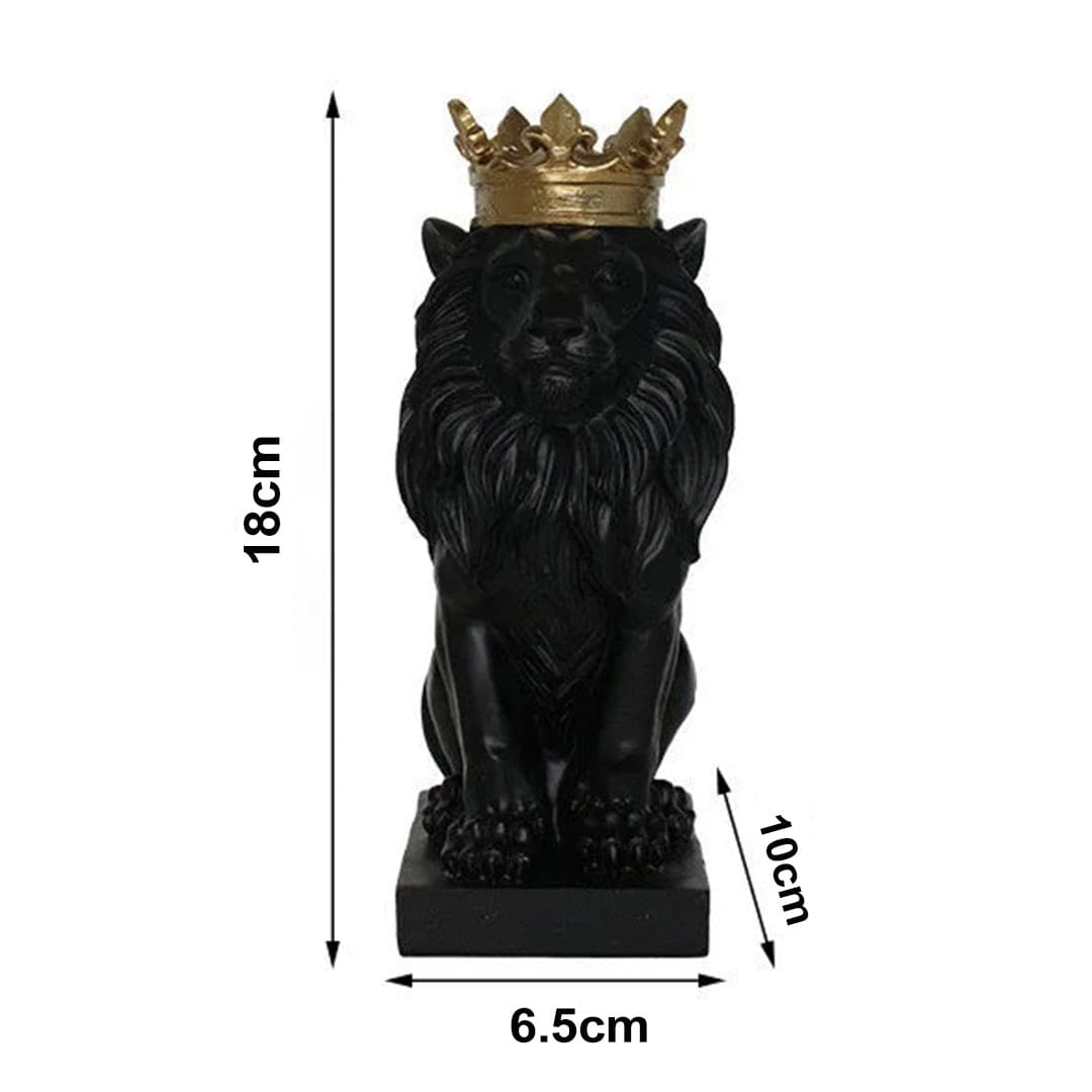 Estatueta Decorativa de Leão Imperador para Decoração de Ambientes