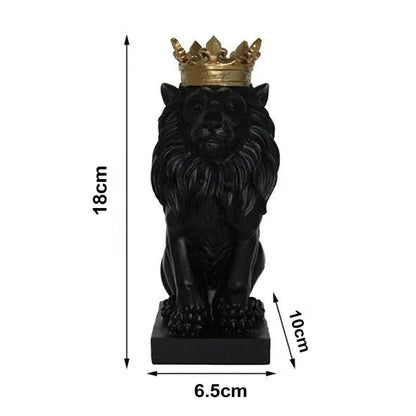 Estatueta Decorativa de Leão Imperador para Decoração de Ambientes