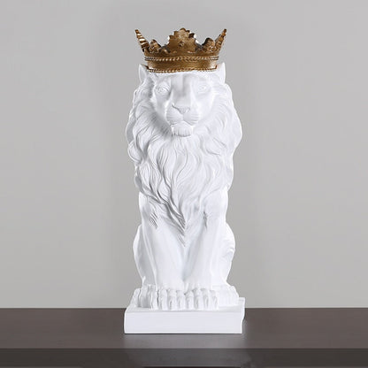 Estatueta Decorativa de Leão Imperador para Decoração de Ambientes