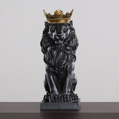 Estatueta Decorativa de Leão Imperador para Decoração de Ambientes