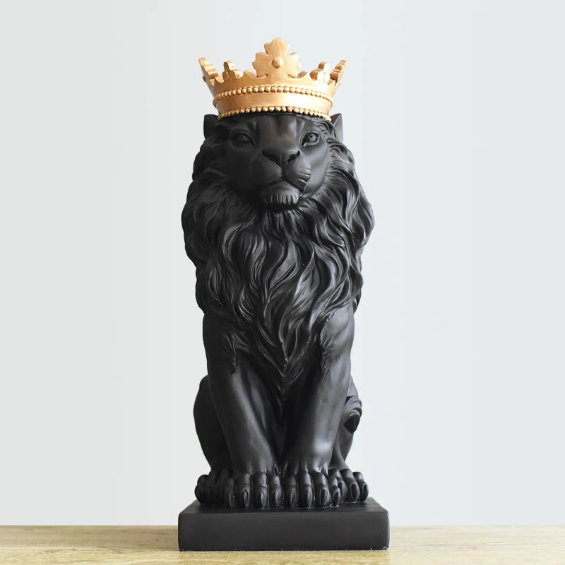 Estatueta Decorativa de Leão Imperador para Decoração de Ambientes