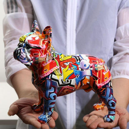 Estatueta de Bulldog Colorida - Decoração de Casa e Presente