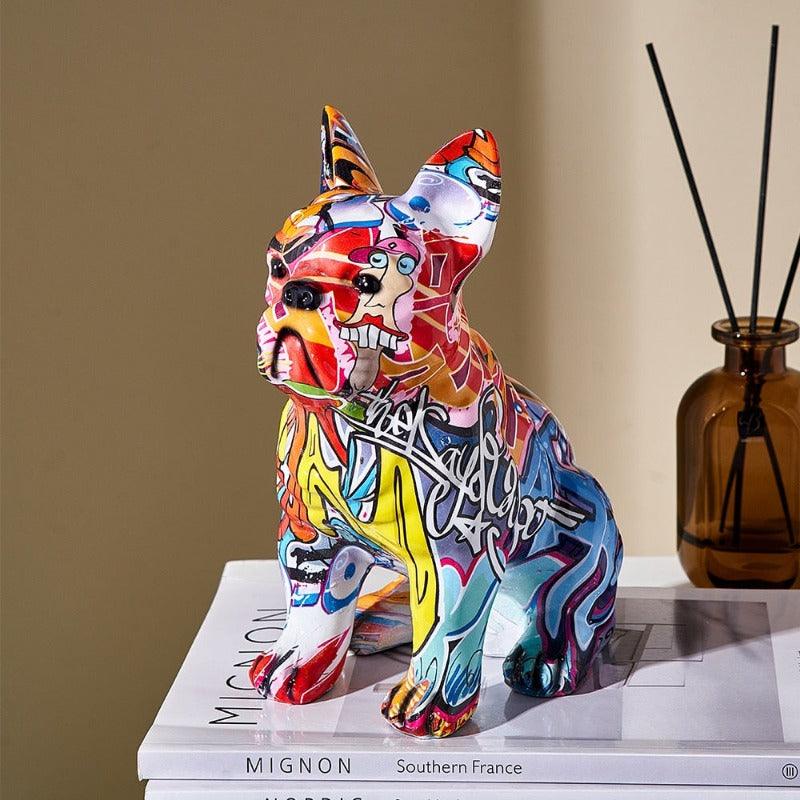Estatueta de Bulldog Colorida - Decoração de Casa e Presente