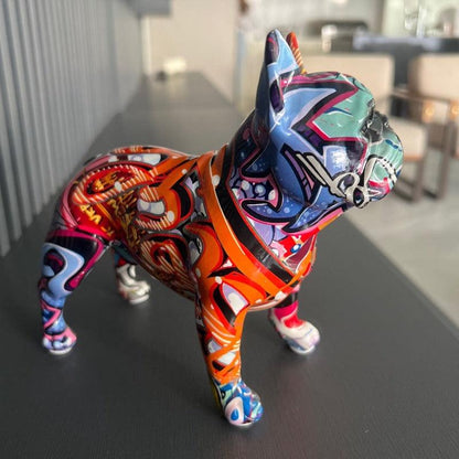 Estatueta de Bulldog Colorida - Decoração de Casa e Presente