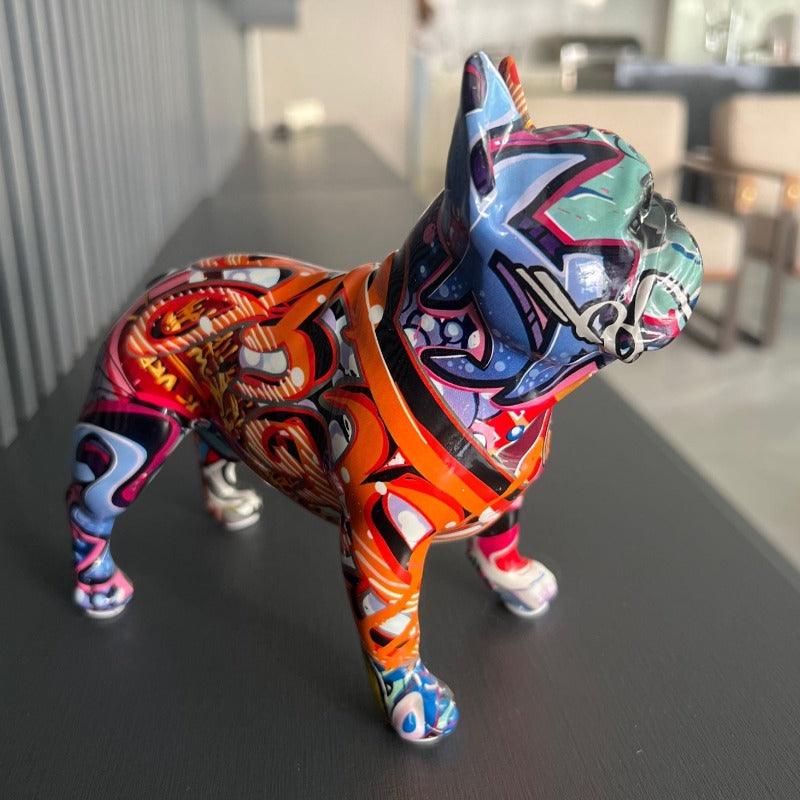 Estatueta de Bulldog Colorida - Decoração de Casa e Presente