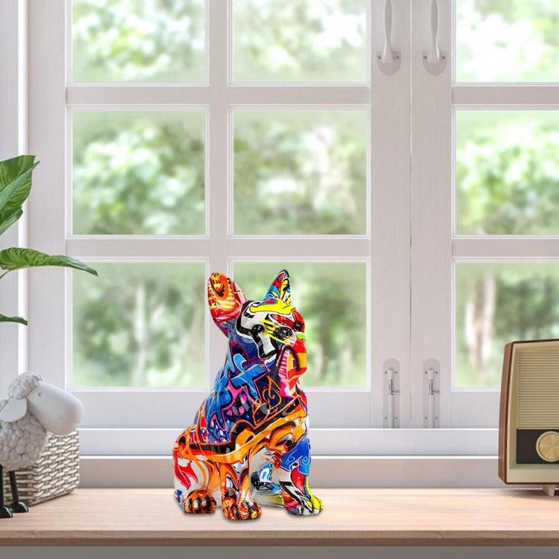 Estatueta de Bulldog Colorida - Decoração de Casa e Presente