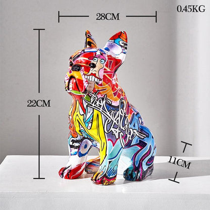 Estatueta de Bulldog Colorida - Decoração de Casa e Presente