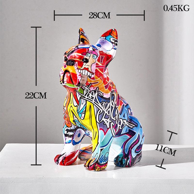 Estatueta de Bulldog Colorida - Decoração de Casa e Presente