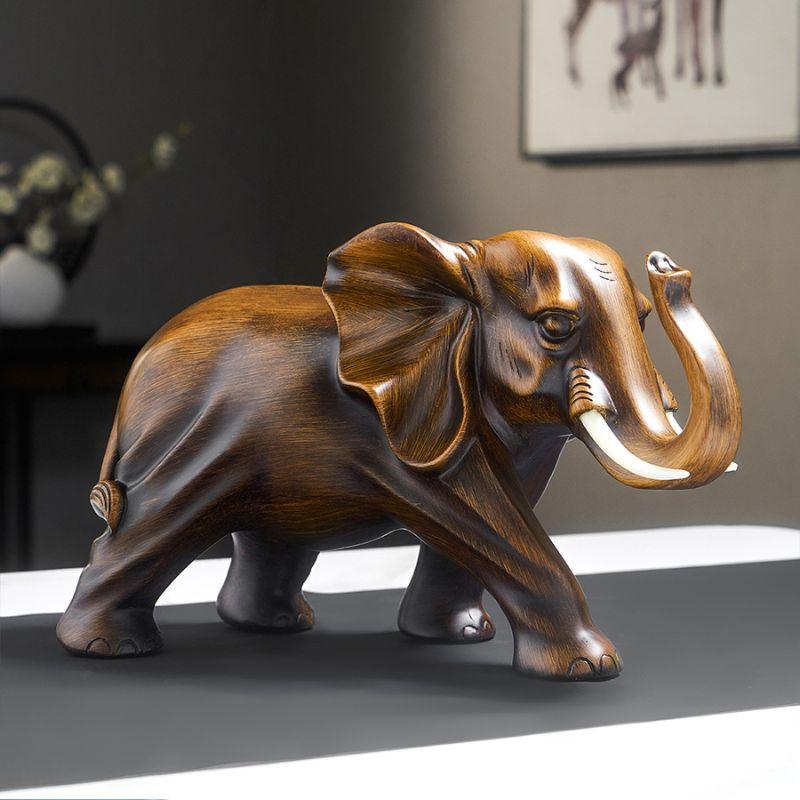 Estatueta de Elefante Clássico em Resina - Decoração de Casa