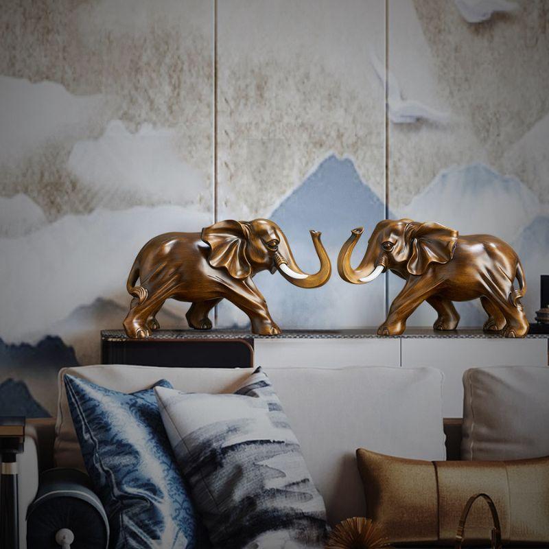 Estatueta de Elefante Clássico em Resina - Decoração de Casa
