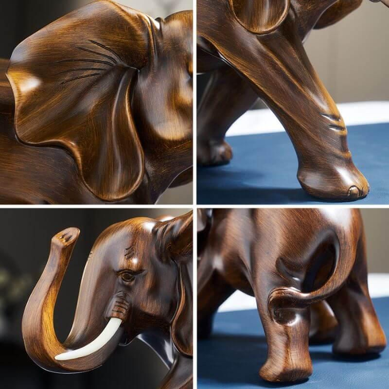 Estatueta de Elefante Clássico em Resina - Decoração de Casa