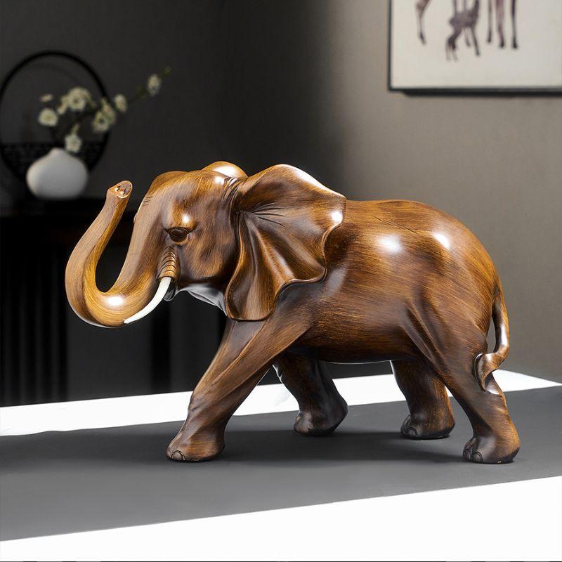 Estatueta de Elefante Clássico em Resina - Decoração de Casa