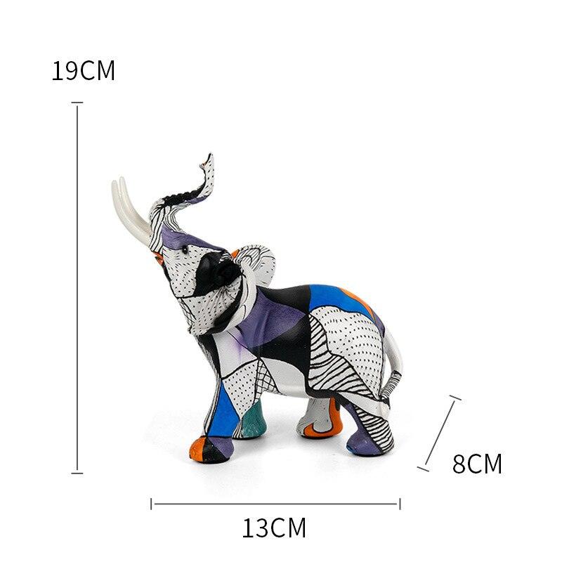 Estatueta de Elefante com Design Geométrico - Efeito de Ilusão de Óptica