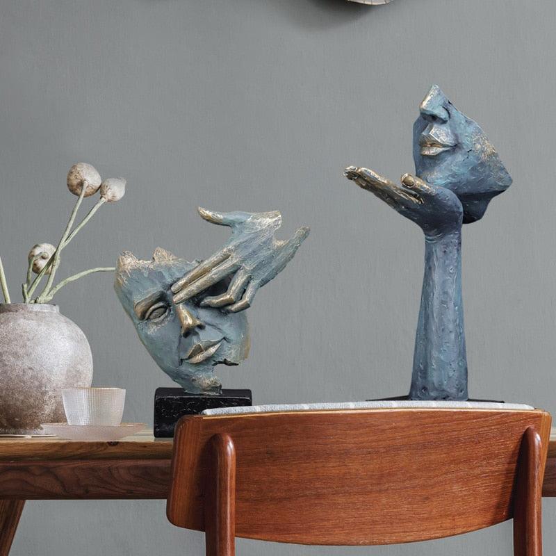 Estatueta de Expressões Incompletas - Decoração Artística para Casa