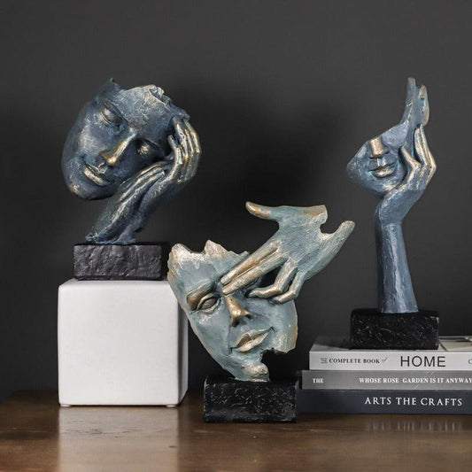 Estatueta de Expressões Incompletas - Decoração Artística para Casa