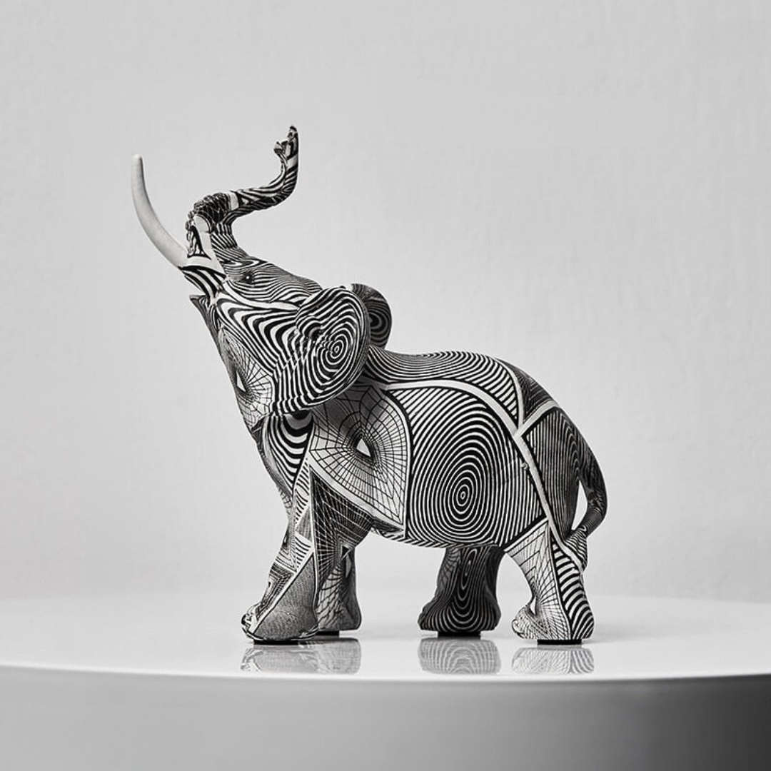 Estatuetas Decorativas de Elefantes Abstratos para Decoração de Interiores