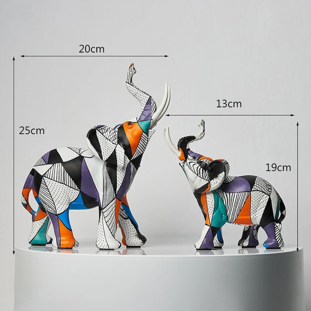Estatuetas Decorativas de Elefantes Abstratos para Decoração de Interiores
