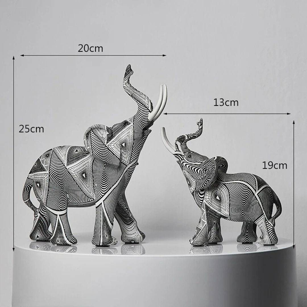 Estatuetas Decorativas de Elefantes Abstratos para Decoração de Interiores