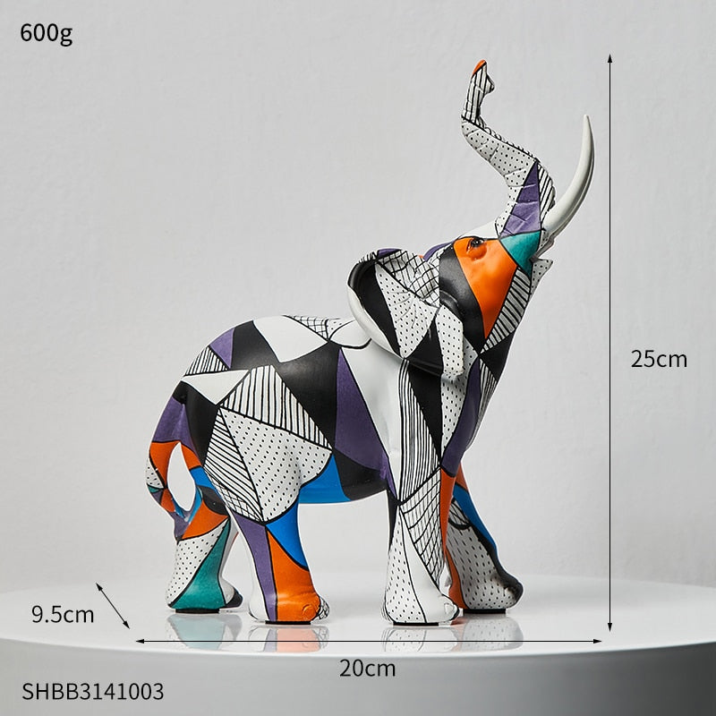 Estatuetas Decorativas de Elefantes Abstratos para Decoração de Interiores