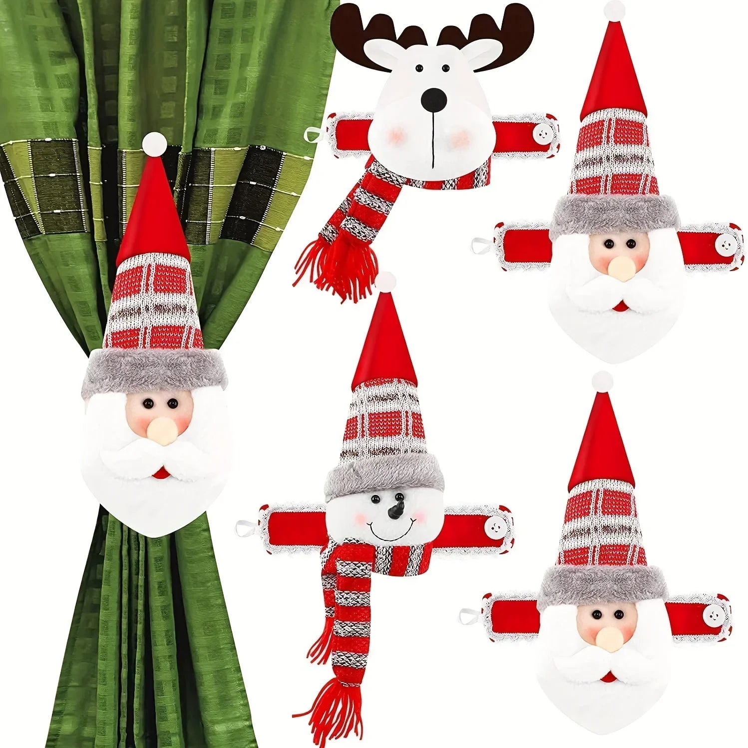 Fivela de Cortina para Decoração de Natal - Enfeite Natalino Festivo
