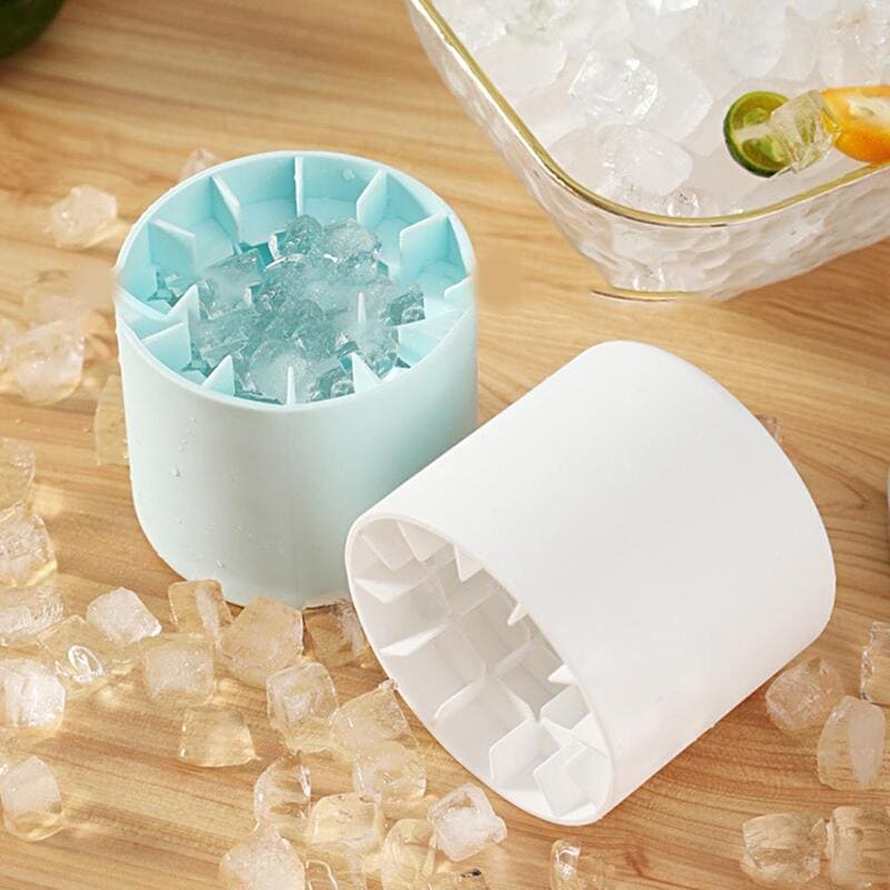 Forma de Gelo de Silicone Redonda com Tampa - Ideal para Bebidas