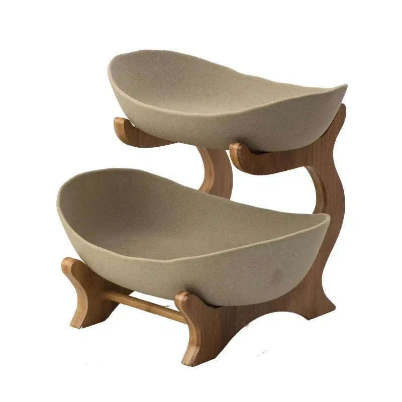 Fruteira De Mesa 1 a 3 Andares Moderna de Bambu