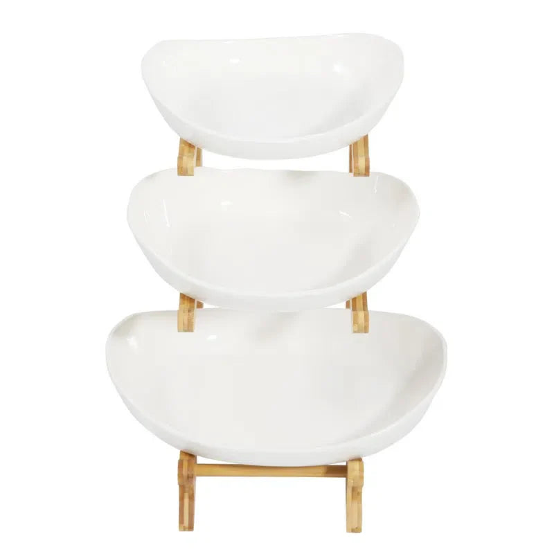 Fruteira De Mesa 1 a 3 Andares Moderna de Bambu